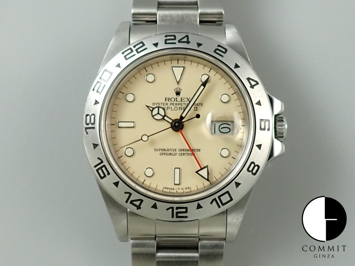 ロレックス エクスプローラーII Ref.16550 アイボリー文字盤 中古 ZRP5HUWF