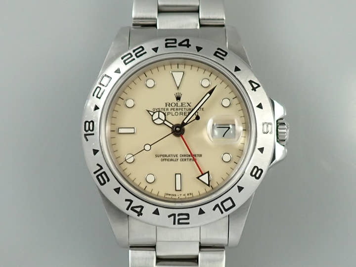 ロレックス エクスプローラーII Ref.16550 ステンレススチール アイボリー文字盤