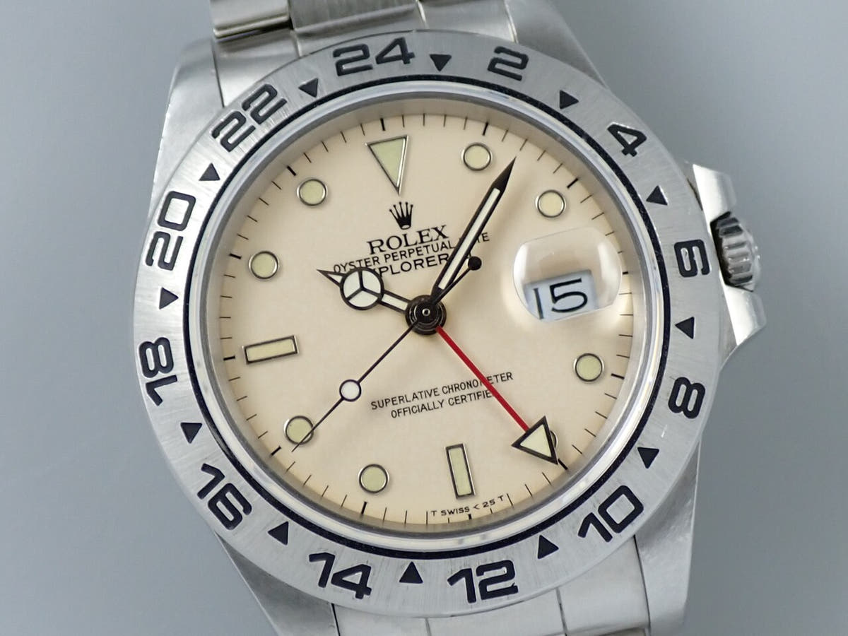 ロレックス エクスプローラーII Ref.16550 アイボリー文字盤 中古 58SZ83J9