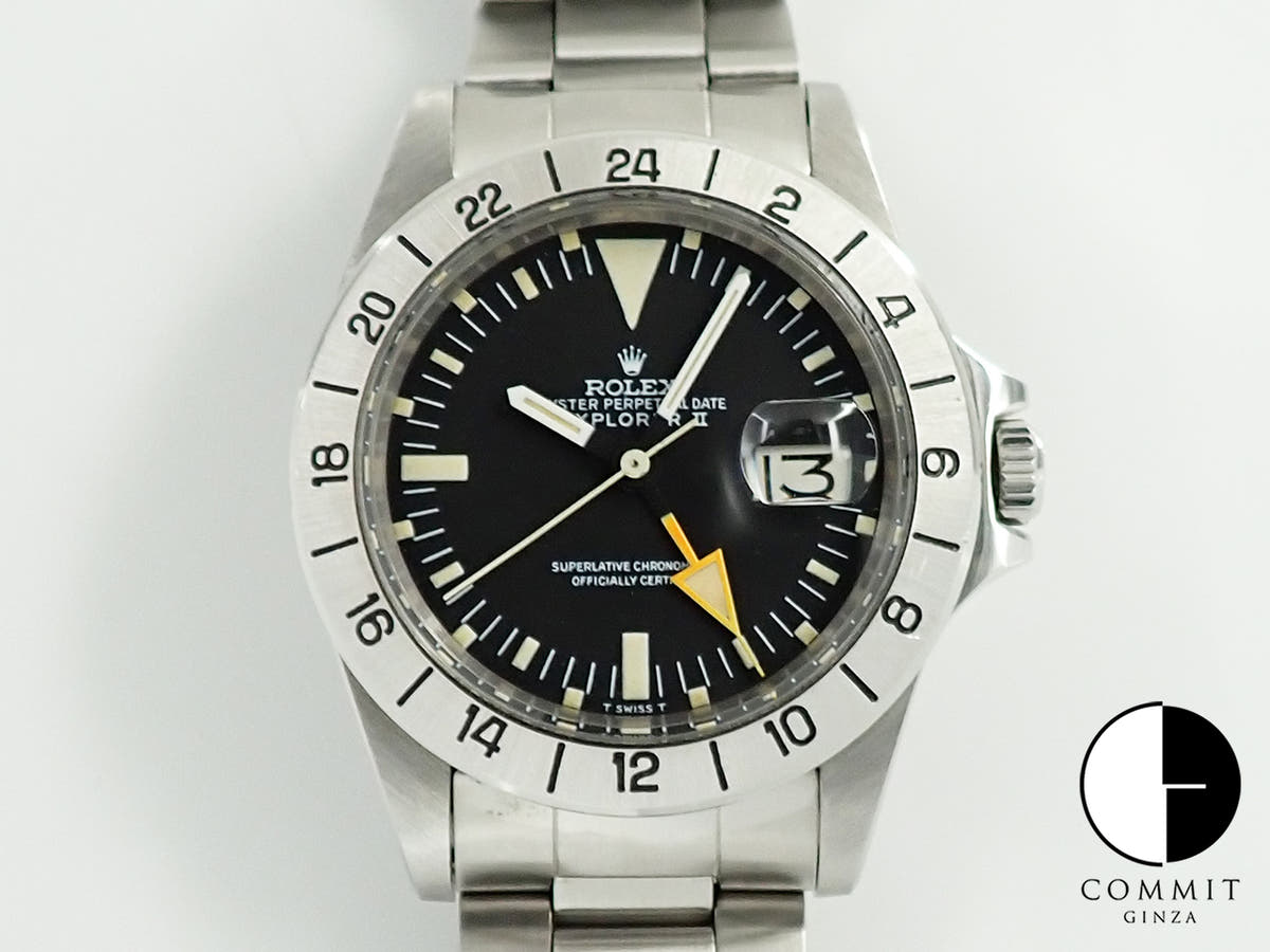 ロレックス エクスプローラーII Ref.1655 ブラック文字盤 中古 9YR1PACM