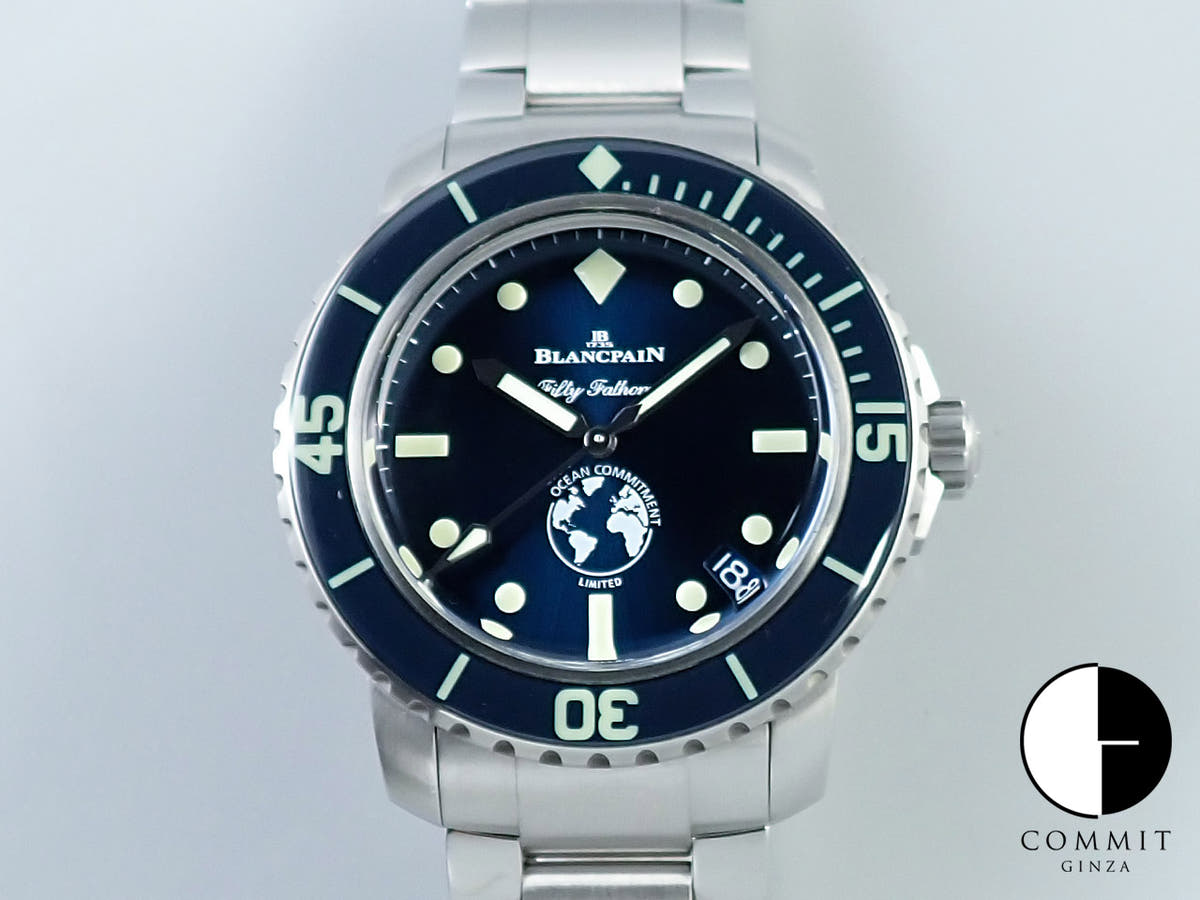 Blancpain Fifty Fathoms Ocean Commitment Ref.5008-11B40-52A Blue Dial Used 8LZU3791