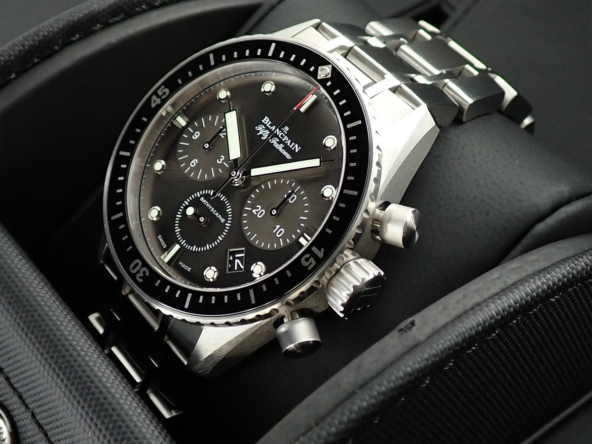 Blancpain Fifty Fathoms Bathyscaphe Flyback Chronograph Ref.5200-1110-70B Black Dial Excellent Condition X27L80PX
