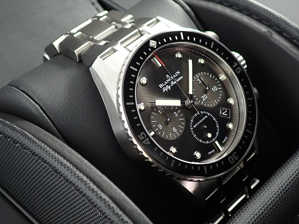 Blancpain Fifty Fathoms Bathyscaphe Flyback Chronograph Ref.5200-1110-70B Black Dial Excellent Condition X27L80PX