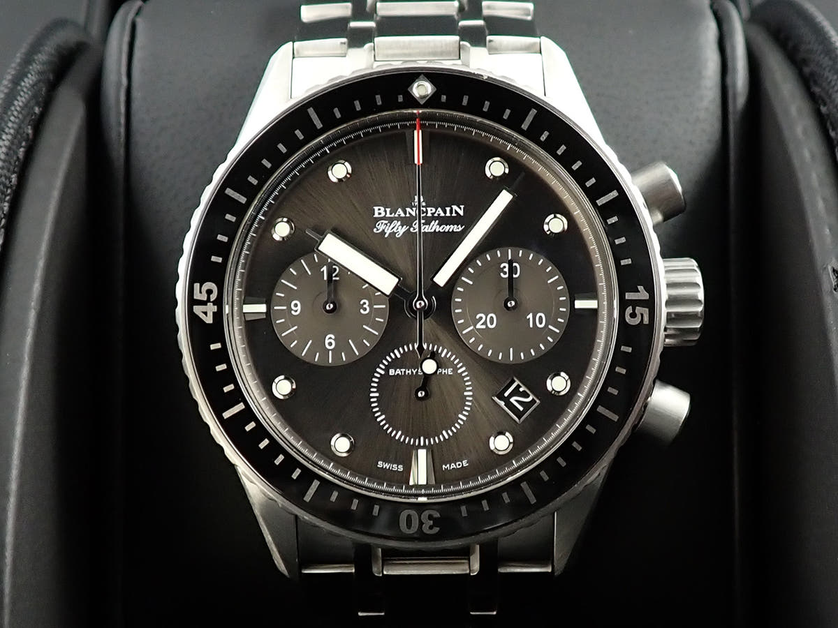 Blancpain Fifty Fathoms Bathyscaphe Flyback Chronograph Ref.5200-1110-70B Black Dial Excellent Condition X27L80PX