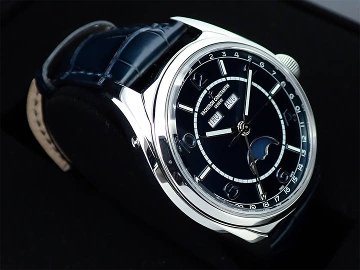 ヴァシュロンコンスタンタン フィフティーシックス コンプリートカレンダー Ref.4000E/000A-B548 ブルー文字盤 美品 MZSX4009