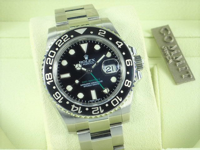 Rolex GMT Master II Black Bezel V Number Stick Dial