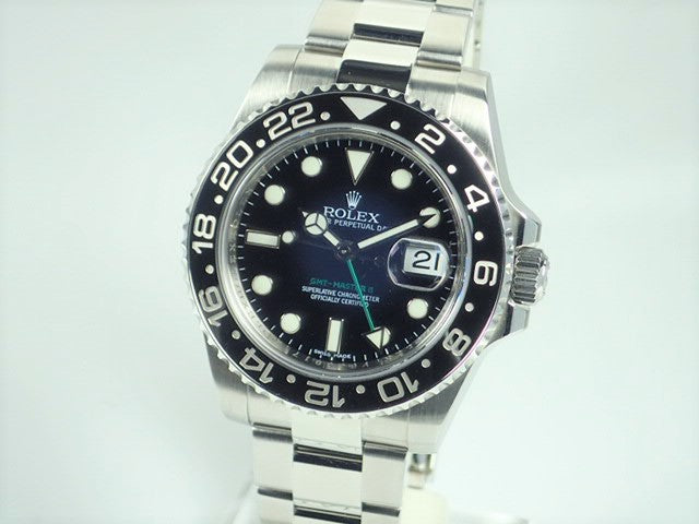 Rolex GMT Master II Black Bezel V Number Stick Dial