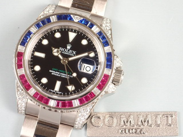 Rolex GMT Master II Sapphire Ruby Diamond Bezel Ref.116579SARU