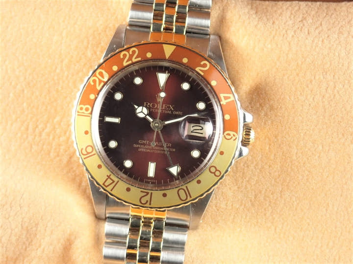 ロレックス GMTマスター Ref.16753 ブラウン文字盤 中古 gmt-master-162 ジュビリーブレスレット