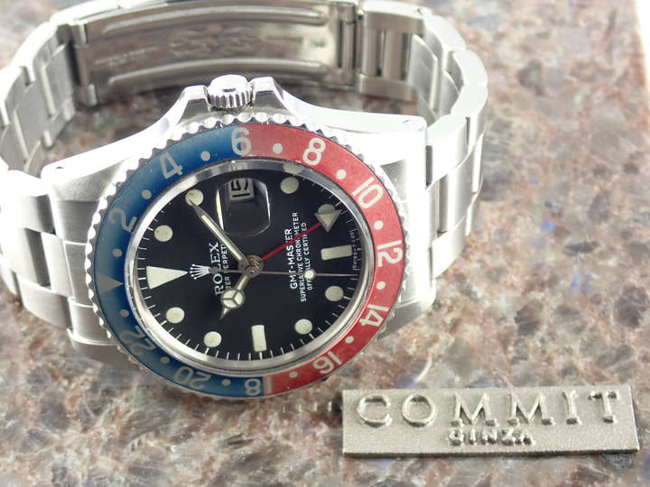 ロレックス GMTマスター Ref.1675 ブラック文字盤 中古 gmt-master-169 オイスターブレスレット