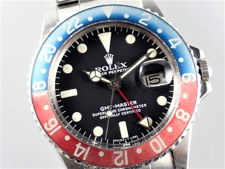 ロレックス GMTマスター Ref.1675 ブラック文字盤 中古 gmt-master-169 オイスターブレスレット