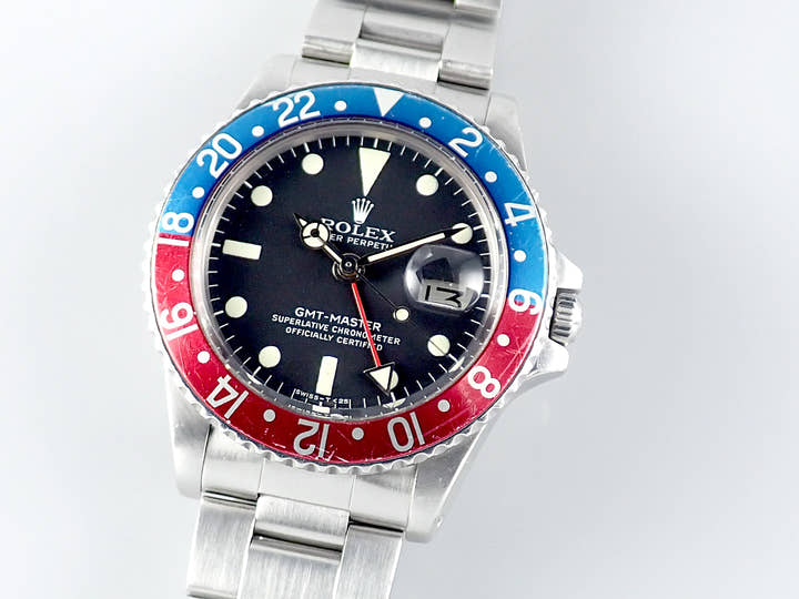 ロレックス GMTマスター Ref.1675 ブラック文字盤 中古 gmt-master-180 オイスターブレスレット