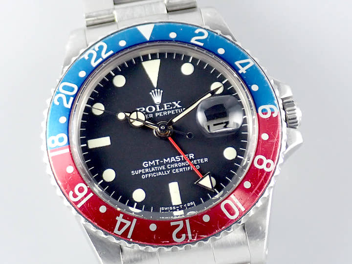 ロレックス GMTマスター Ref.1675 ブラック文字盤 中古 gmt-master-180 オイスターブレスレット