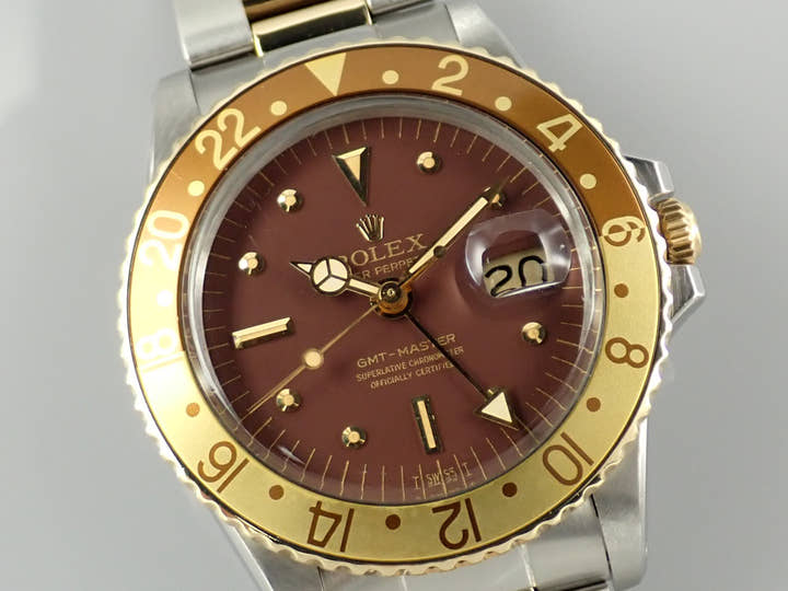 ロレックス GMTマスター Ref.1675/3 ブラウン文字盤 中古 gmt-master-187 オイスターブレスレット