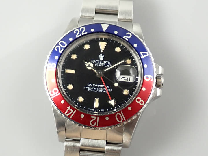 ロレックス GMTマスター Ref.16750 ブラック文字盤 中古 gmt-master-191 オイスターブレスレット