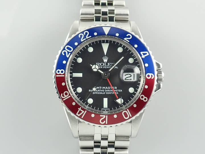 ロレックス GMTマスター Ref.1675 ステンレススチール ブラック文字盤 ジュビリーブレスレット 中古 AHC07607
