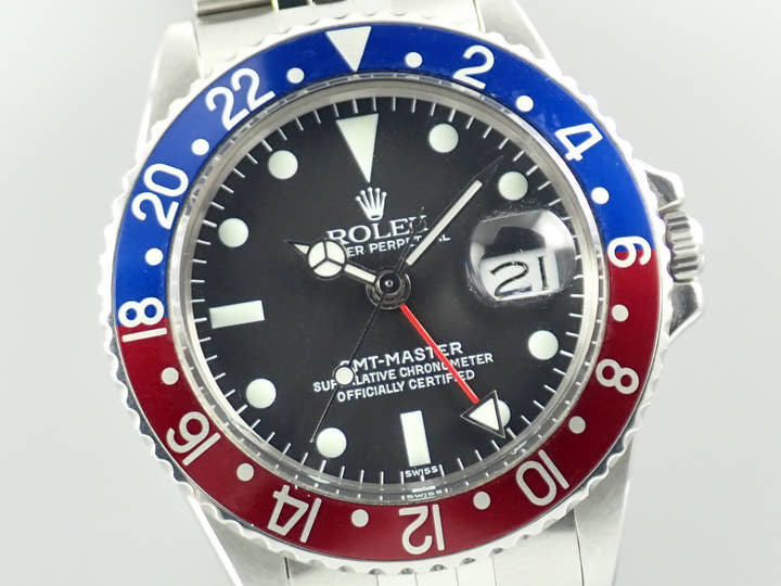 ロレックス GMTマスター Ref.1675 ステンレススチール ブラック文字盤 ジュビリーブレスレット 中古 AHC07607