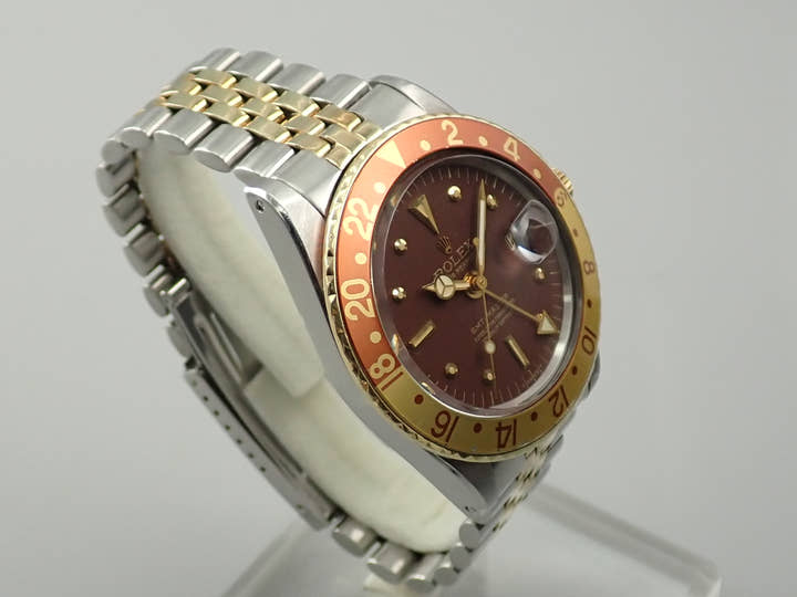 ロレックス GMTマスター Ref.1675/3 ステンレススチール/イエローゴールド ブラウン文字盤 ジュビリーブレスレット 中古 F903HRSZ
