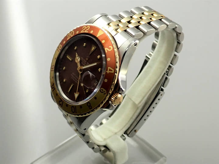 ロレックス GMTマスター Ref.1675/3 ステンレススチール/イエローゴールド ブラウン文字盤 ジュビリーブレスレット 中古 F903HRSZ
