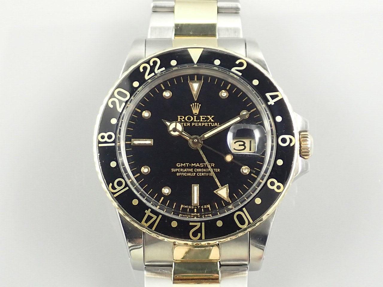 Rolex GMT Master Two-tone Black Bezel Barnacle Dial &lt;Box&gt;