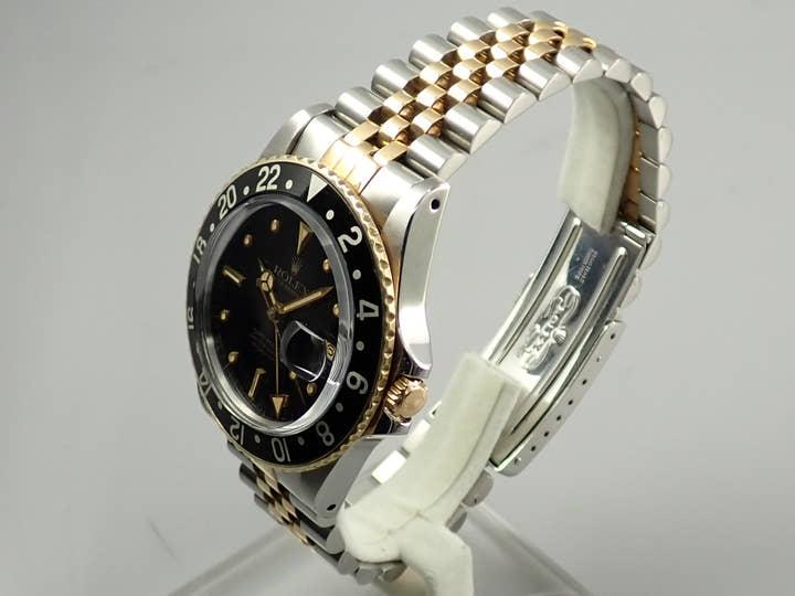 ロレックス GMTマスター Ref.16753 ステンレススチール/イエローゴールド ブラック文字盤 ジュビリーブレスレット 中古 8A9811HU