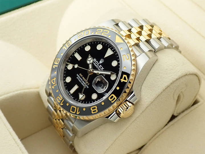 ロレックス GMTマスターII Ref.126713GRNR ステンレススチール/イエローゴールド ブラック文字盤 ジュビリーブレスレット