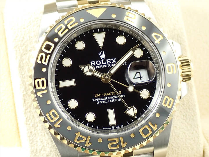 ロレックス GMTマスターII Ref.126713GRNR ステンレススチール/イエローゴールド ブラック文字盤 ジュビリーブレスレット