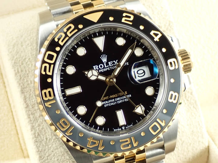 ロレックス GMTマスターII Ref.126713GRNR ステンレススチール/イエローゴールド ブラック文字盤 ジュビリーブレスレット