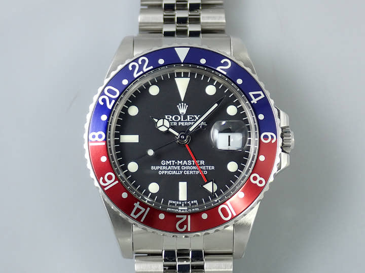 ロレックス GMTマスター Ref.1675 ステンレススチール ブラック文字盤 ジュビリーブレスレット 美品 9Z65701L