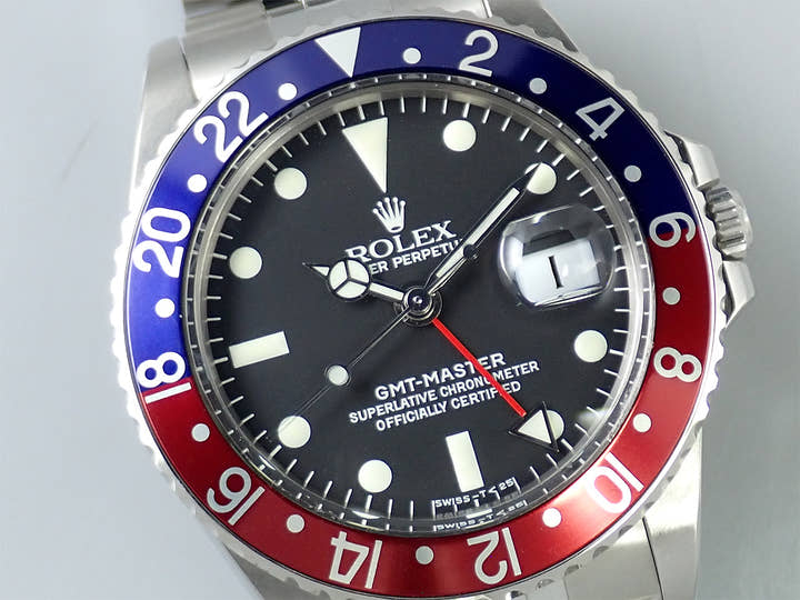 ロレックス GMTマスター Ref.1675 ステンレススチール ブラック文字盤 ジュビリーブレスレット 美品 9Z65701L