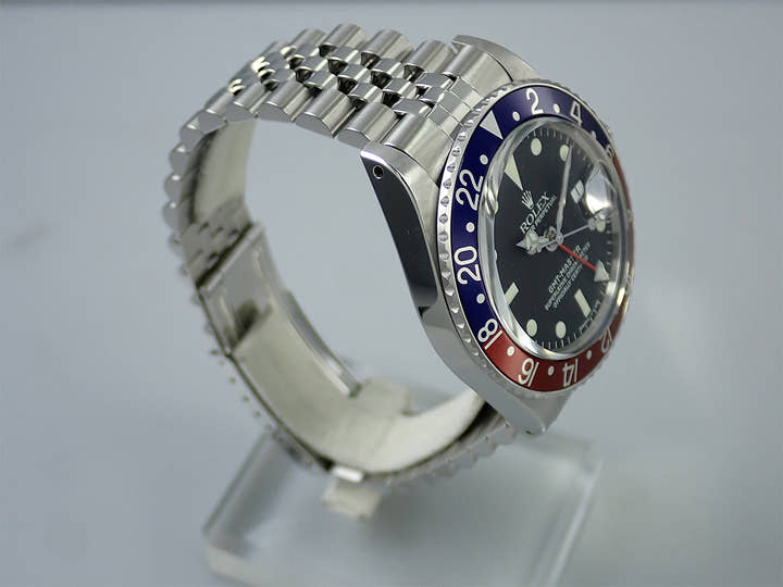 ロレックス GMTマスター Ref.1675 ステンレススチール ブラック文字盤 ジュビリーブレスレット 美品 9Z65701L