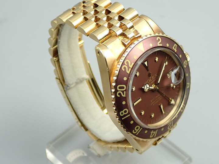 ロレックス GMTマスター Ref.1675/8 イエローゴールド ブラウン文字盤 ジュビリーブレスレット 中古 384M2331