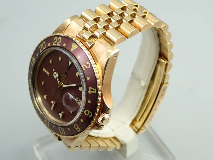 ロレックス GMTマスター Ref.1675/8 イエローゴールド ブラウン文字盤 ジュビリーブレスレット 中古 384M2331