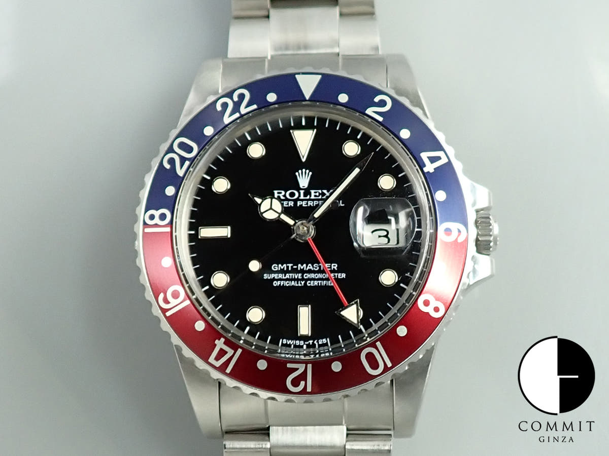 ロレックス GMTマスター Ref.16750 ブラック文字盤 中古 9SU1H614