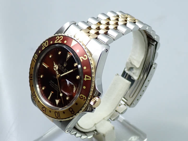 ロレックス GMTマスター Ref.16753 ステンレススチール/イエローゴールド ブラウン文字盤 ジュビリーブレスレット 中古 F4398403