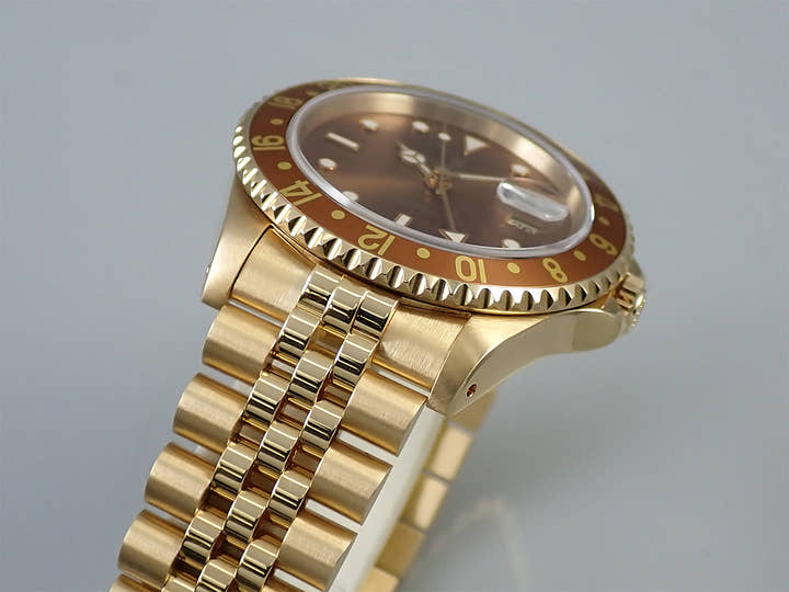 ロレックス GMTマスターII Ref.16718 イエローゴールド ブラウン文字盤 ジュビリーブレスレット 美品 6ULZYYUA