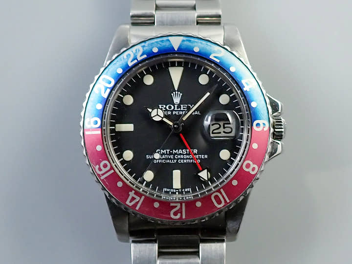 ロレックス GMTマスター Ref.1675 ステンレススチール ブラック文字盤　オイスターブレスレット
