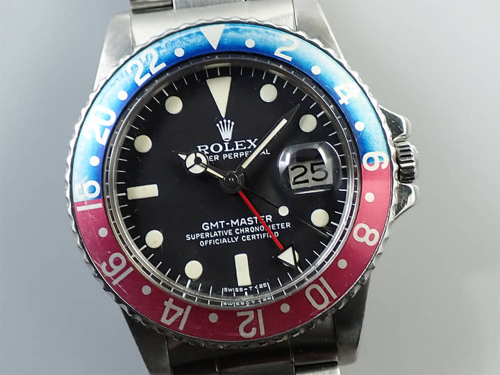 ロレックス GMTマスター Ref.1675 ステンレススチール ブラック文字盤　オイスターブレスレット