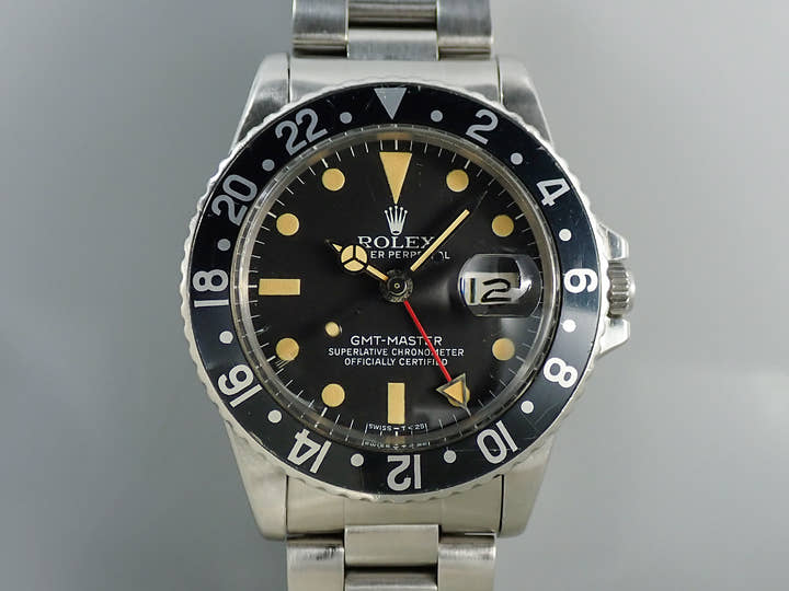 ロレックス GMTマスター Ref.1675 ステンレススチール ブラック文字盤 オイスターブレスレット 中古 K70V8347