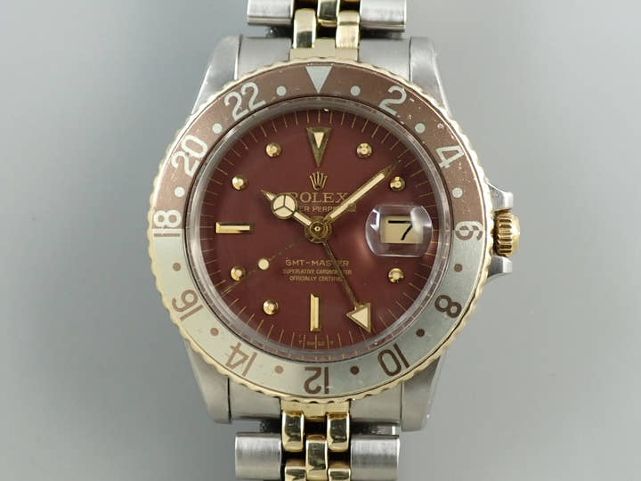 ロレックス GMTマスター Ref.1675/3 ステンレススチール/イエローゴールド ブラウン文字盤 ジュビリーブレスレット 中古 R5J7C7XH