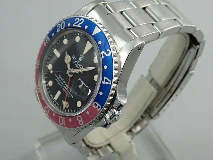 ロレックス GMTマスター Ref.1675 ステンレススチール ブラック文字盤　オイスターブレスレット