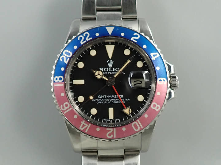 ロレックス GMTマスター Ref.1675 ステンレススチール ブラック文字盤　オイスターブレスレット