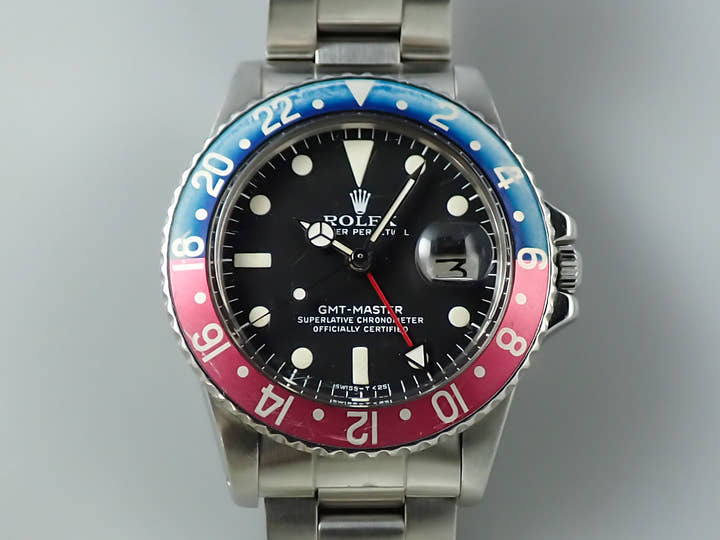 ロレックス GMTマスター Ref.1675 ステンレススチール ブラック文字盤　オイスターブレスレット