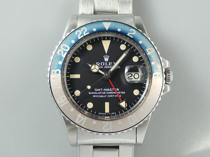 ロレックス GMTマスター Ref.1675 ステンレススチール ブラック文字盤　オイスターブレスレット