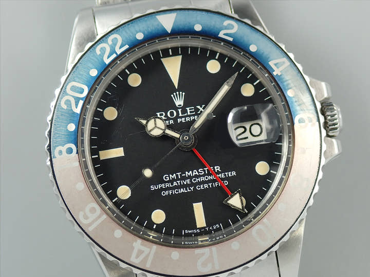 ロレックス GMTマスター Ref.1675 ステンレススチール ブラック文字盤　オイスターブレスレット