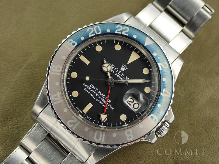 ロレックス GMTマスター Ref.1675 ステンレススチール ブラック文字盤　オイスターブレスレット