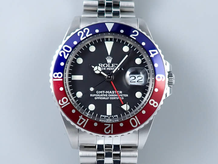 ロレックス GMTマスター Ref.1675 ステンレススチール ブラック文字盤 ジュビリーブレスレット 中古 Y69H2770