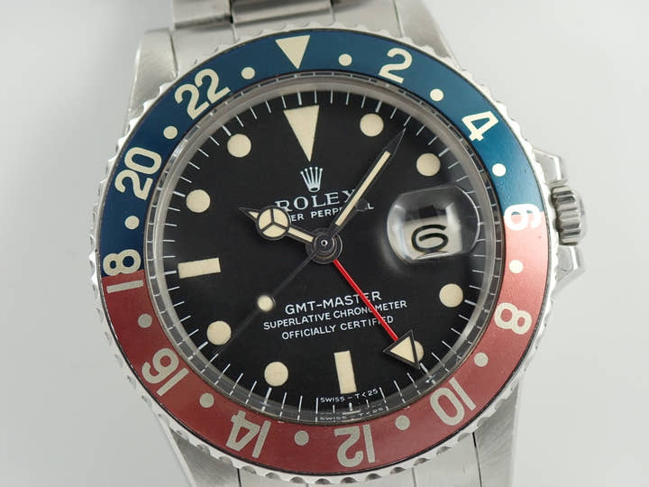 ロレックス GMTマスター Ref.1675 ステンレススチール ブラック文字盤 オイスターブレスレット