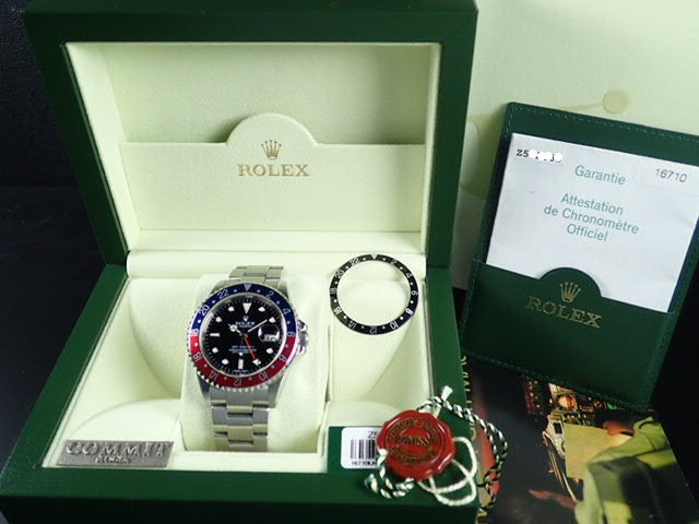 Rolex GMT Master II Stick Dial Red and Blue Bezel Z Series