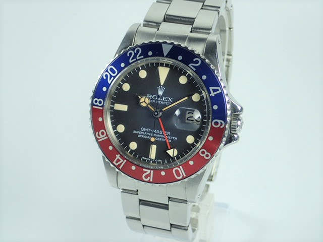 ロレックス GMTマスター Ref.1675 ブラック文字盤 中古 gmt-master-74 オイスターブレスレット